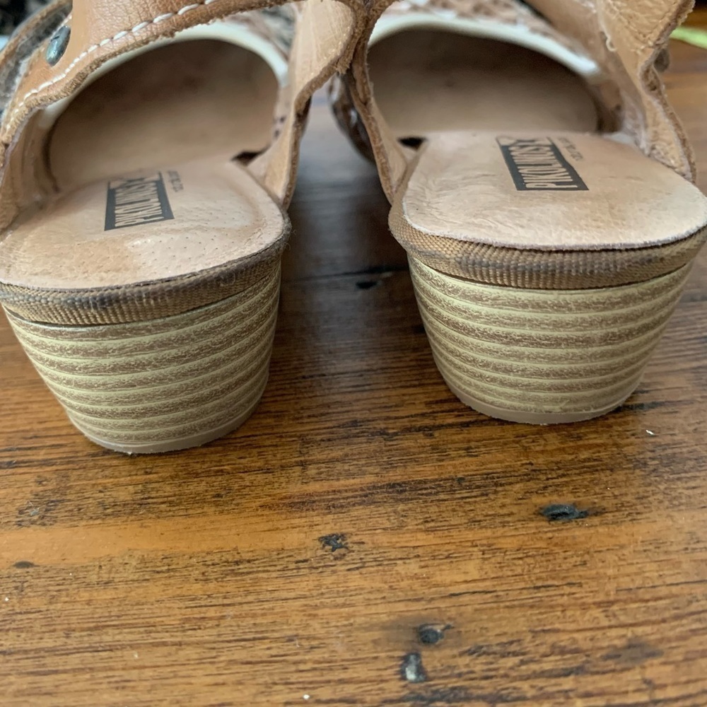 PIKOLINOS Gandia Perforated Square Toe Mary Jane Slingback Nude Sz 6.5 - Picture 3 of 6